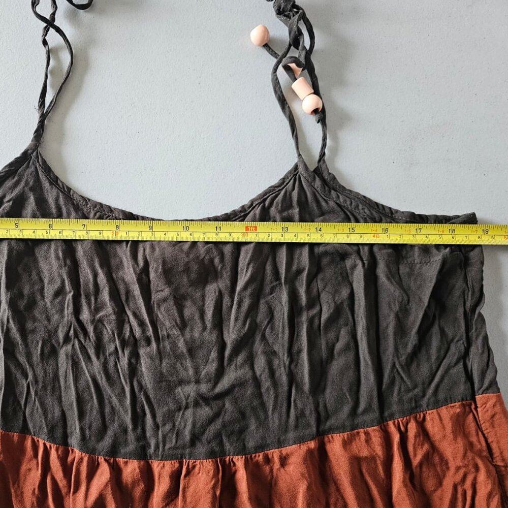 CA Resort Womens Colorblock Maxi Dress Spaghetti Strap‎ Flowy Summer G Large - Picture 3 of 11